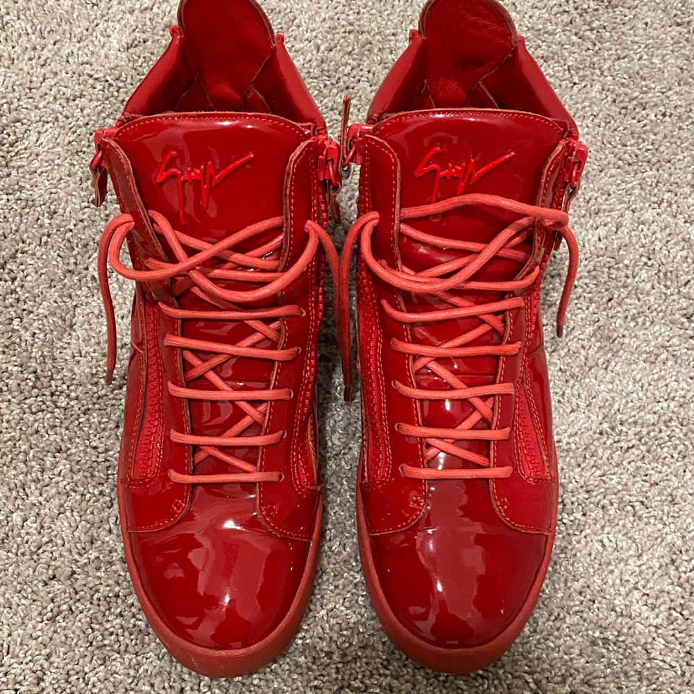Giuseppe Zanotti Red High-Top Sneakers